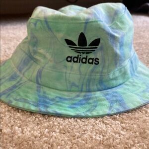 Adidas Blue and Green Tie-Dye Bucket Hat